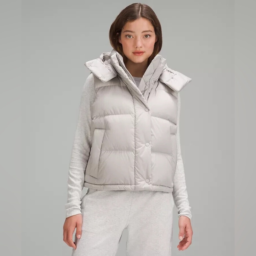 LULULEMON WUNDER PUFF CROPPED VEST REMOVABLE HOOD LIMITED EDITION IN THIS COLOR